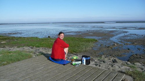 Rettungsschwimmerin am Strand von Bensersiel